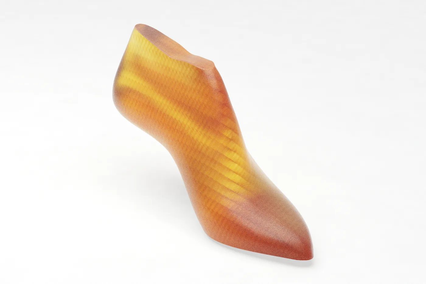 The last of ALMOND, printed in coloured resin